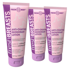 Fresh Breasts 3‑pack anti chafing lotion front view for daily comfort