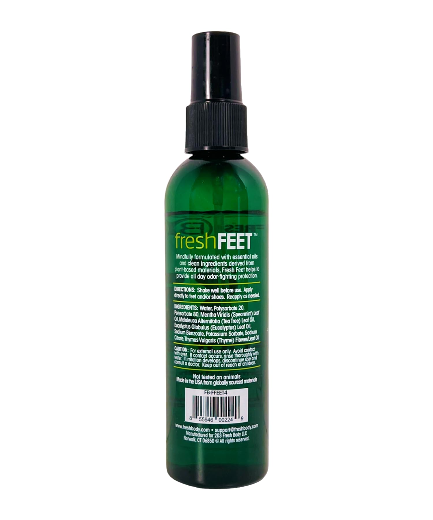 Fresh Body FB Bundle feature close-up showing talc-free USA-made products.