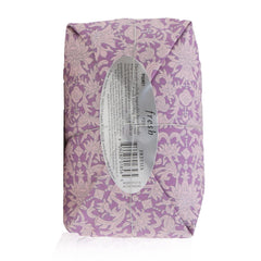 Fresh Freesia Soap wrap detail highlights artisanal craft and stone accent