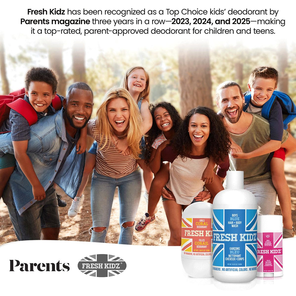 Fresh Kidz Coral fragrance image reinforces a fresh daily routine.
