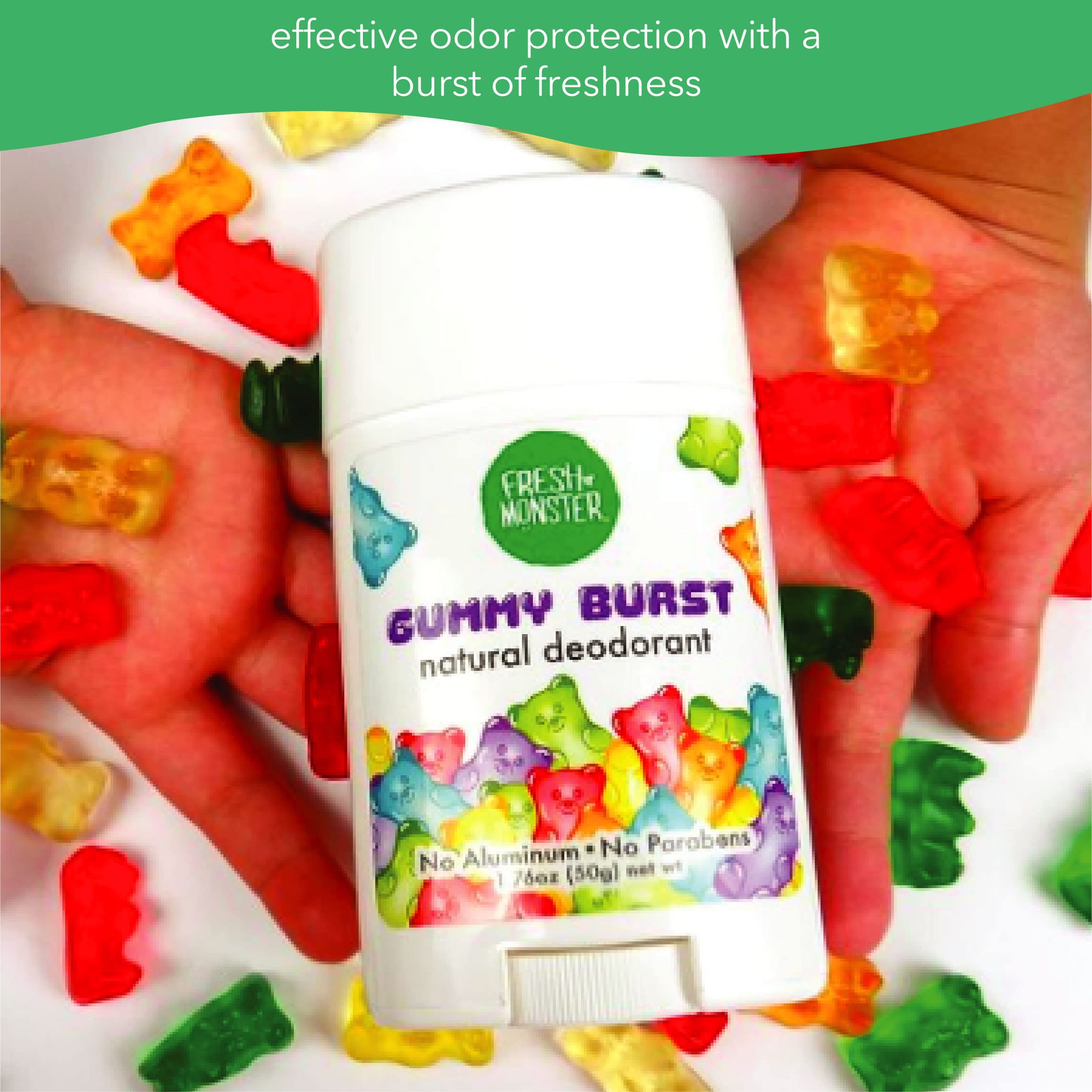 Fresh Monster ingredients include baking soda and tapioca starch for lasting freshness.