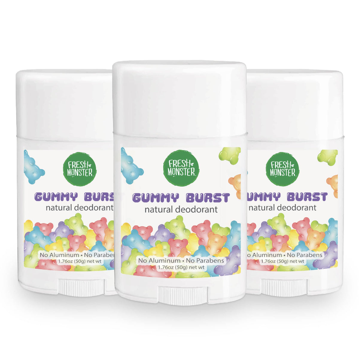 Fresh Monster kids deodorant application with a clear glide and odor protection.