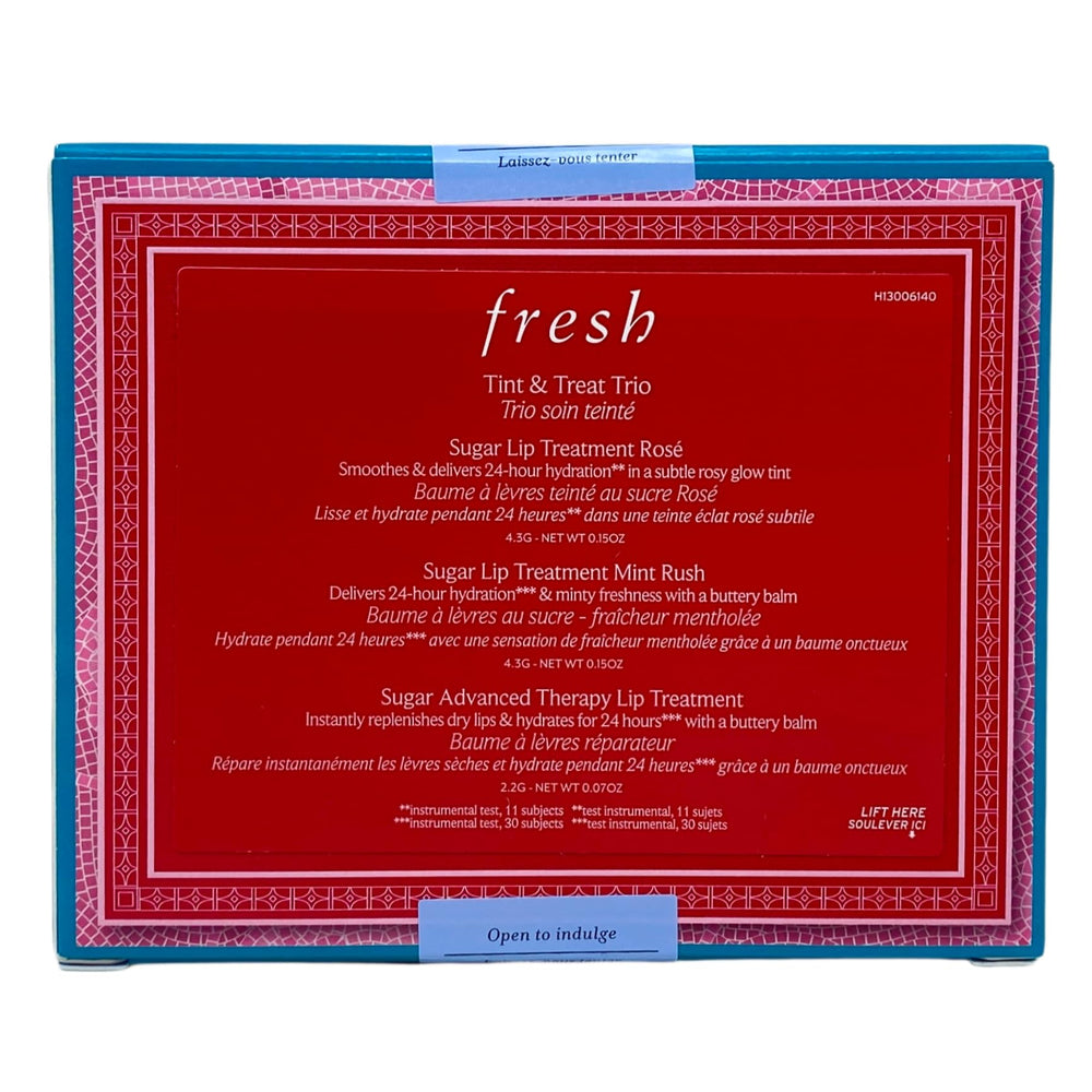Fresh Advanced Therapy Balm from the Tint & Treat Trio provides lasting moisture.