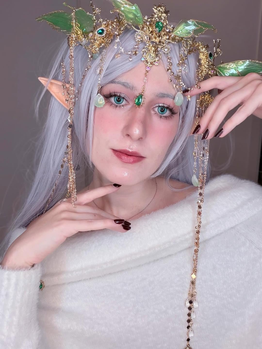 FRESHME elf tiara with tassel, adds ethereal glow to Renaissance festival costumes.