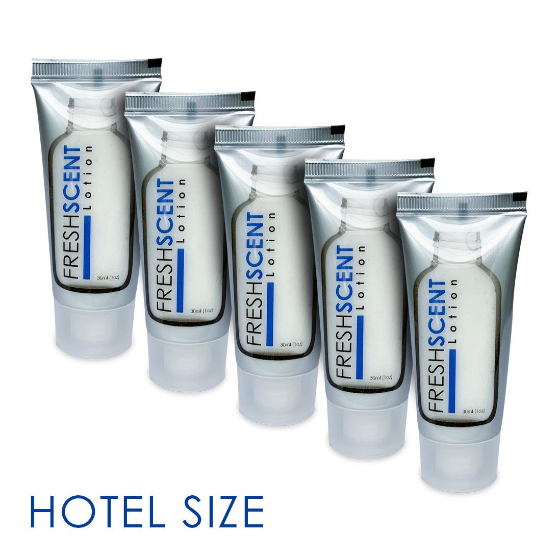 Freshscent hotel amenities display with sturdy cardboard case for bulk distribution.