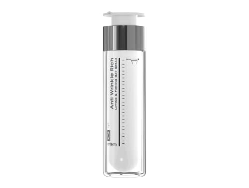 Frezyderm Anti-Wrinkle Day Cream 45+ on bathroom shelf beside skincare products
