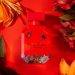 Frida Kahlo Red bottle cap closeup highlights premium lacquer finish and bold style.