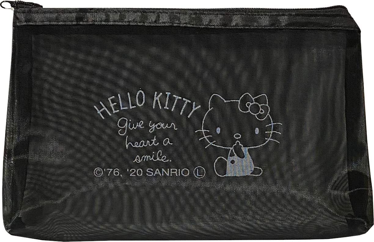 Friend Sanrio Hello Kitty cosmetic pouch with zipper, ideal for on-the-go makeup