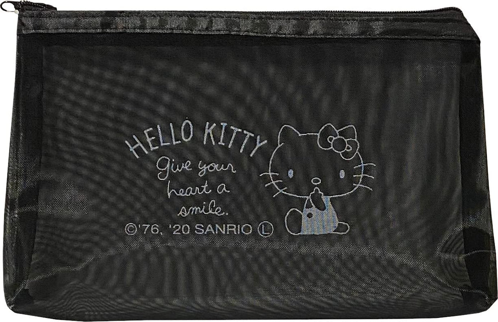 Friend Sanrio Hello Kitty cosmetic pouch with zipper, ideal for on-the-go makeup