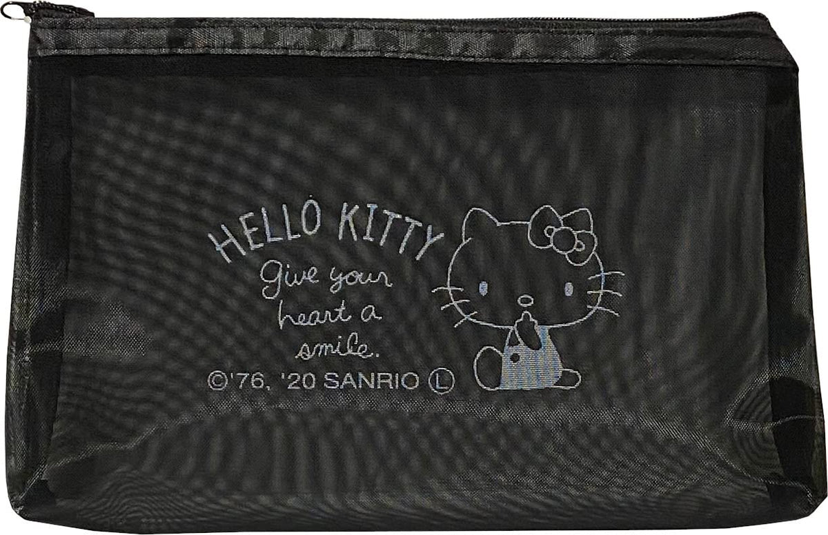 Friend Sanrio Hello Kitty cosmetic pouch with zipper, ideal for on-the-go makeup