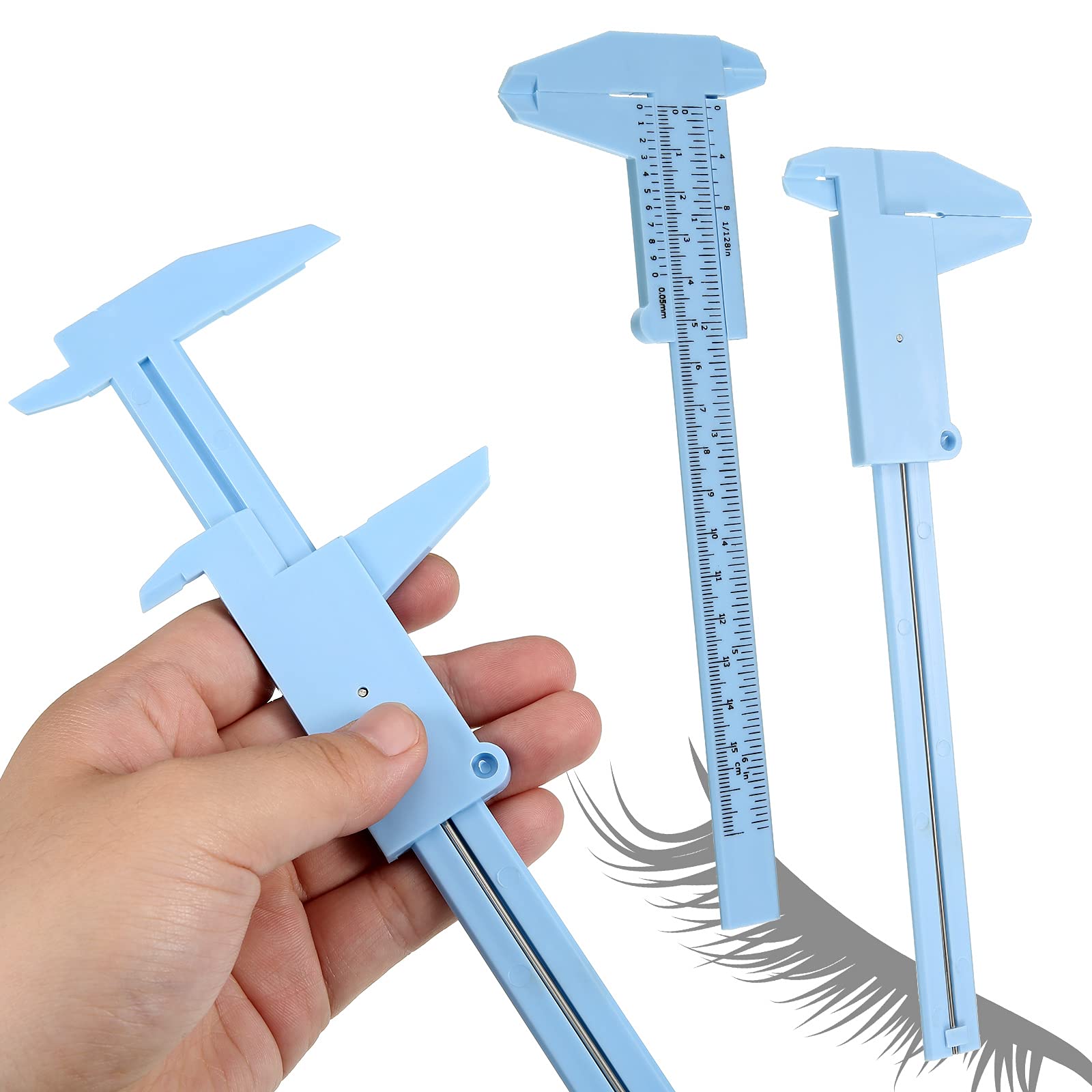 Frienda double-scale ruler held for quick inch and cm readings
