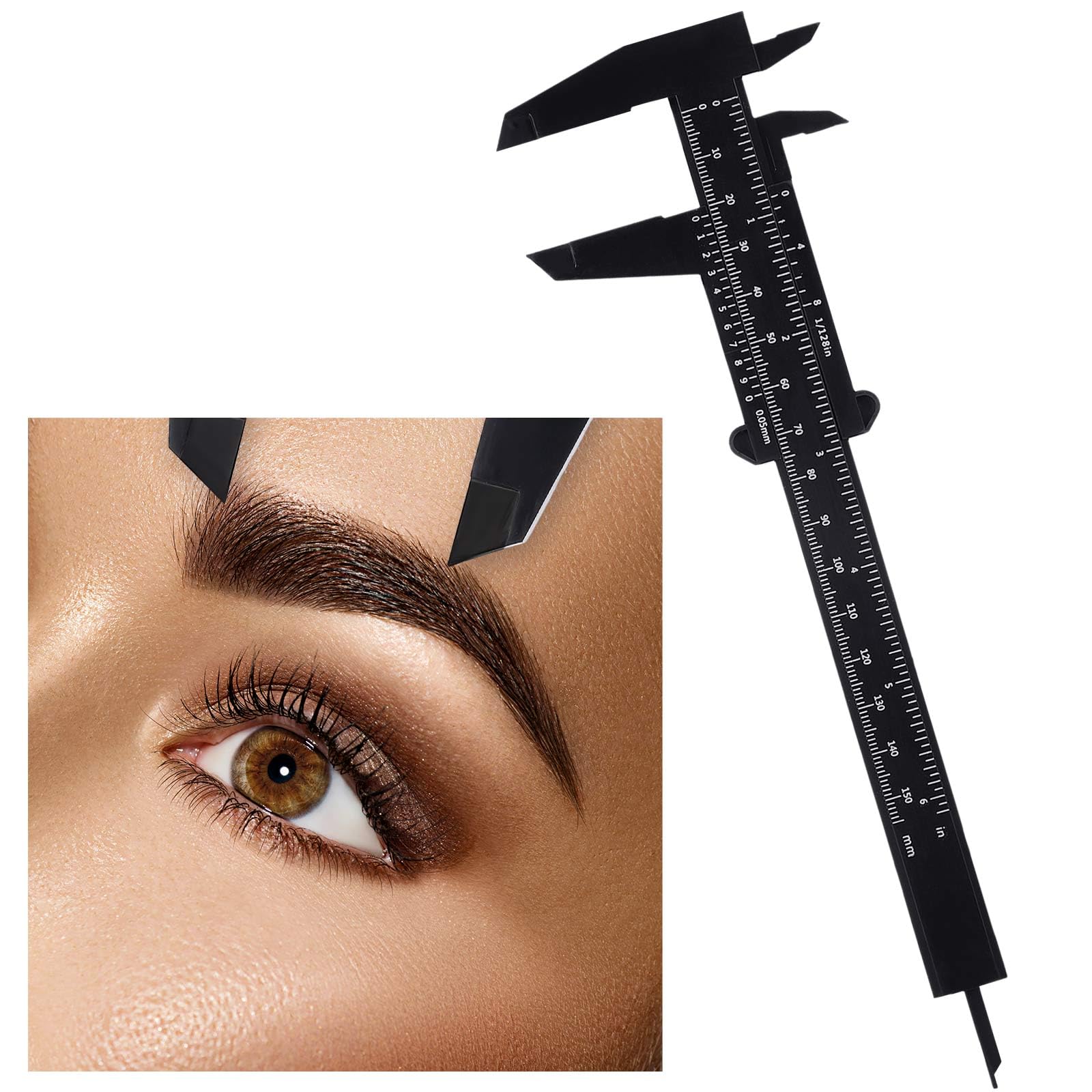 Frienda eyebrow ruler pink double scale ideal for on site tuning