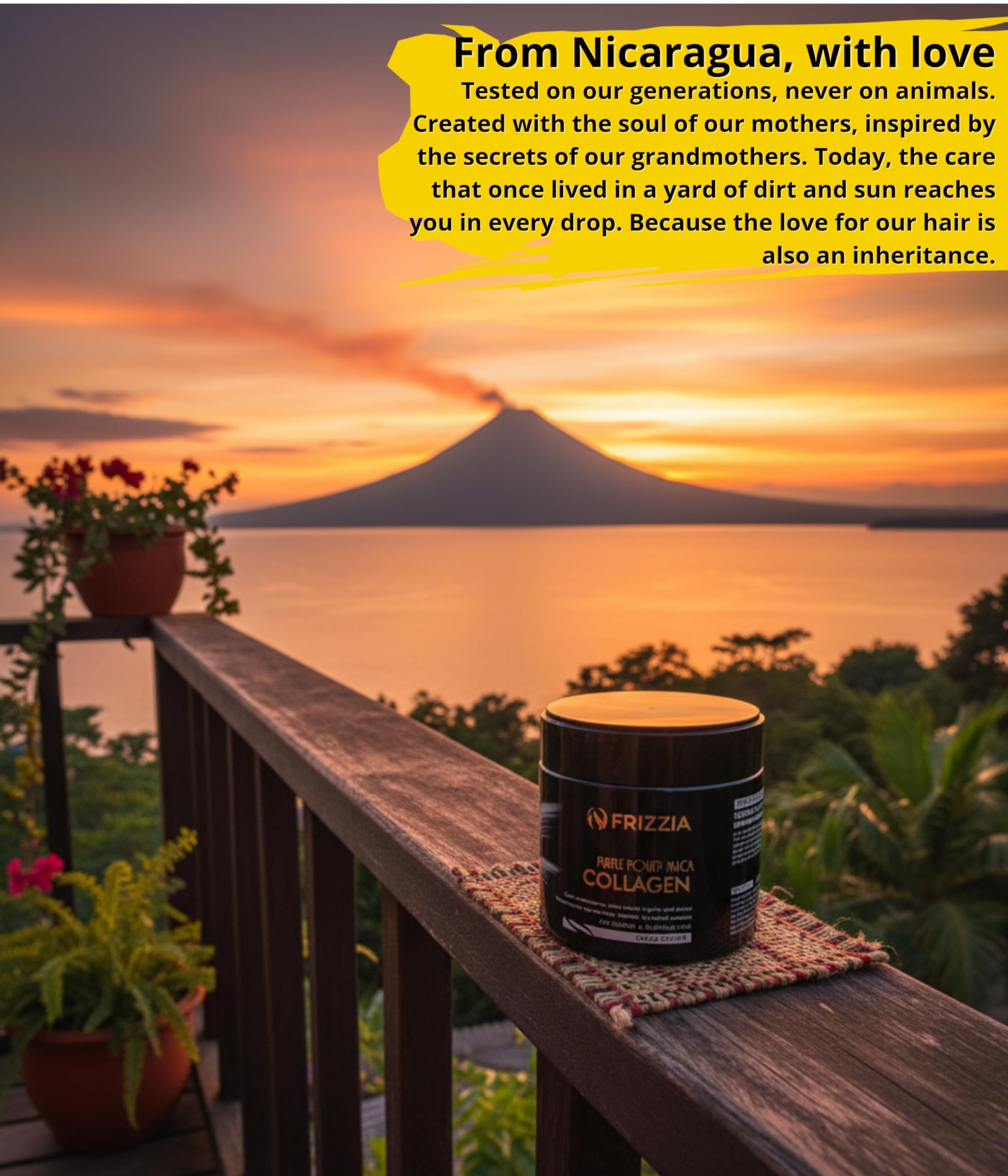 Frizzia Ultra Collagen Hair Mask clean formula protects scalp.