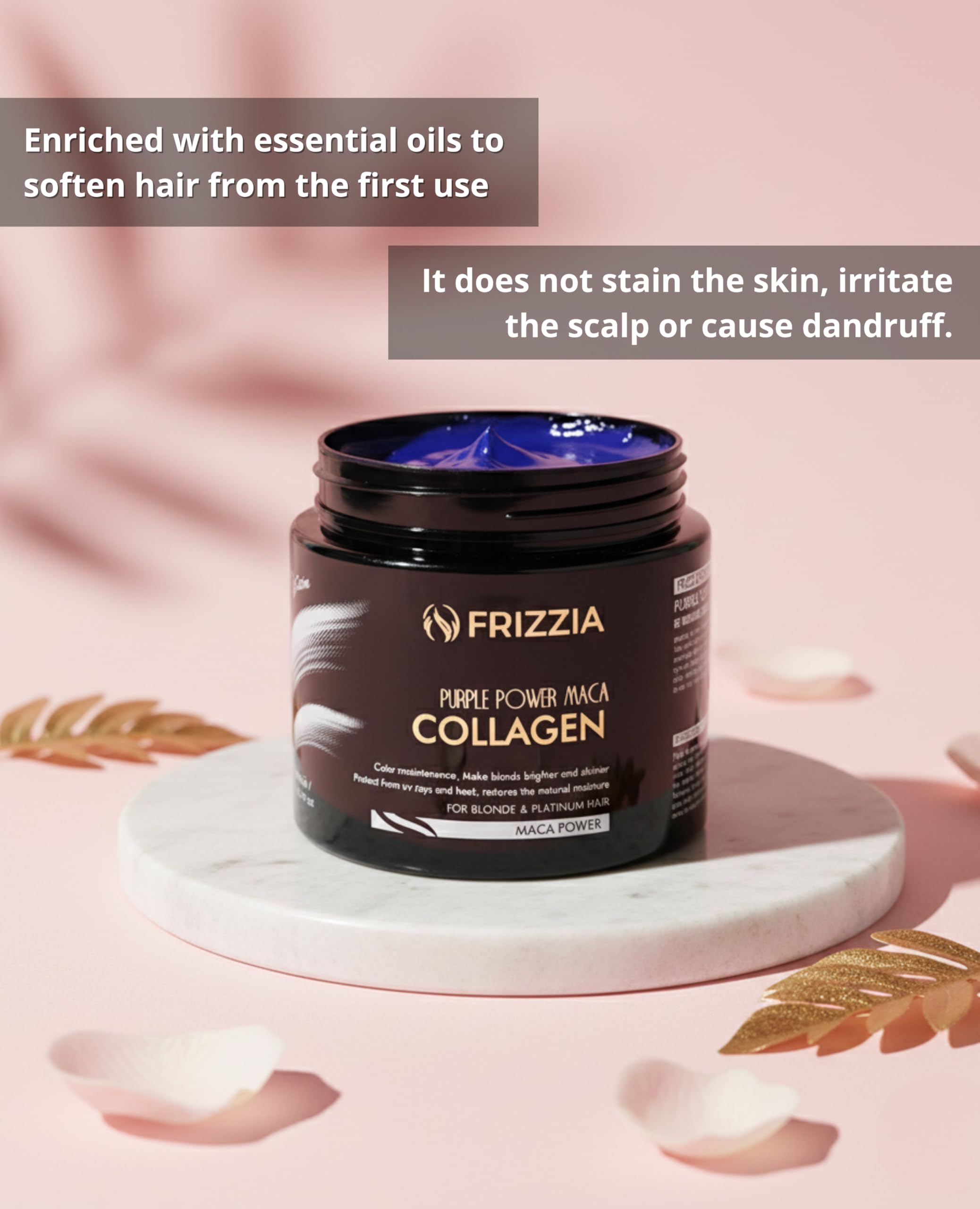 Frizzia Ultra Collagen Hair Mask frizz control for unruly strands.