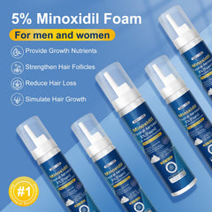 Frnoip Minoxidil foam application on scalp for fuller-looking hair over time.