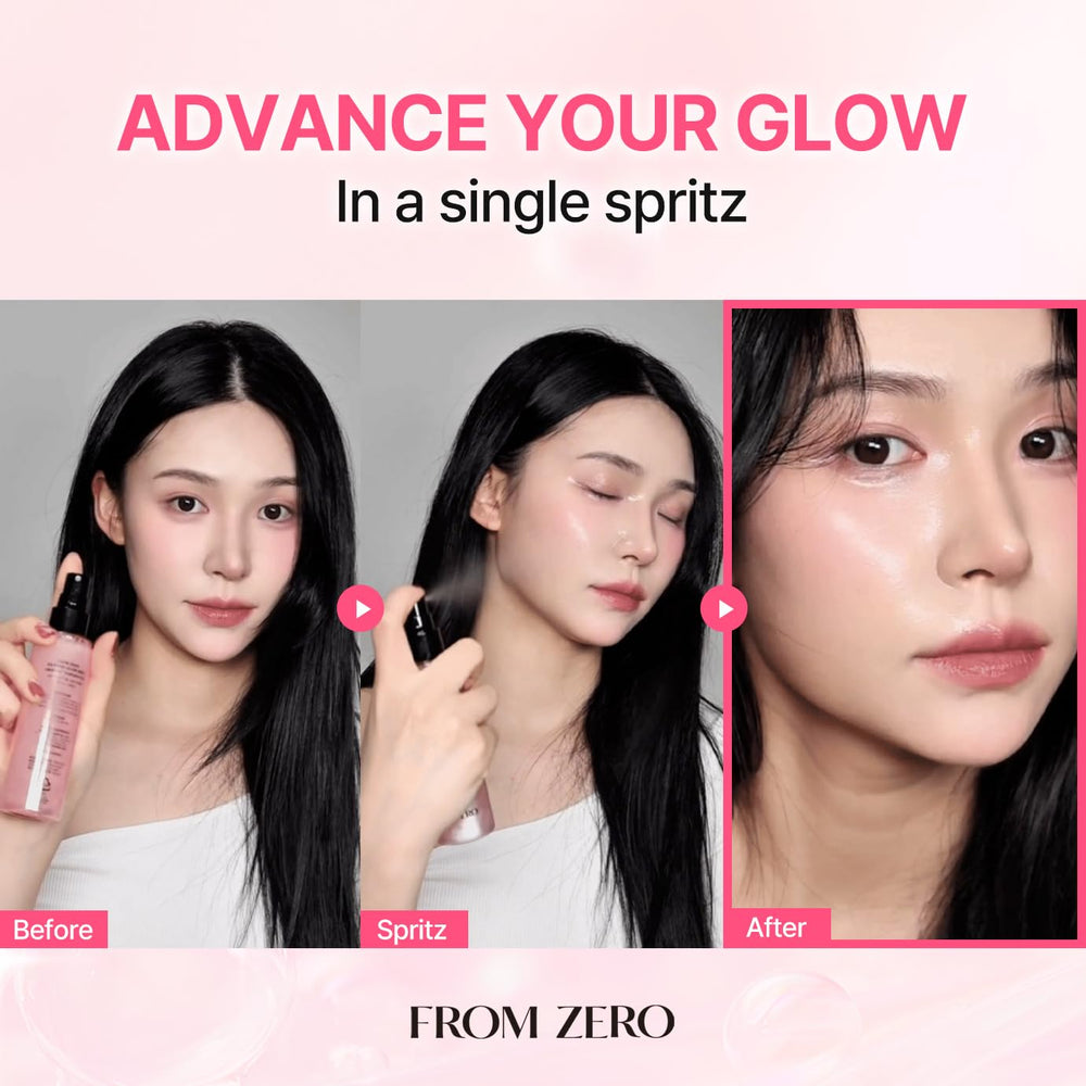 FROM ZERO EX-PDRN Glow Mist closeup of rose-pink cap for ceramide glow