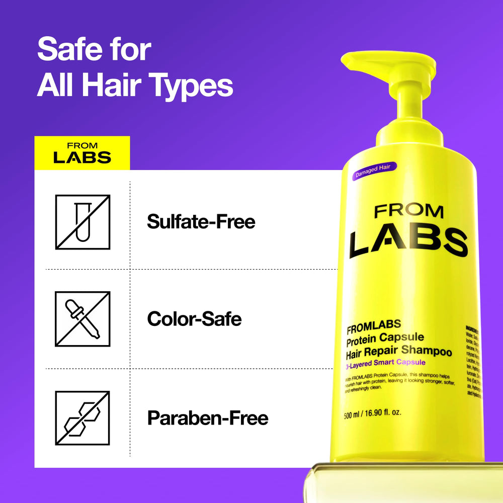 FromLabs protein capsule hair shampoo clarifying effect noted on label.