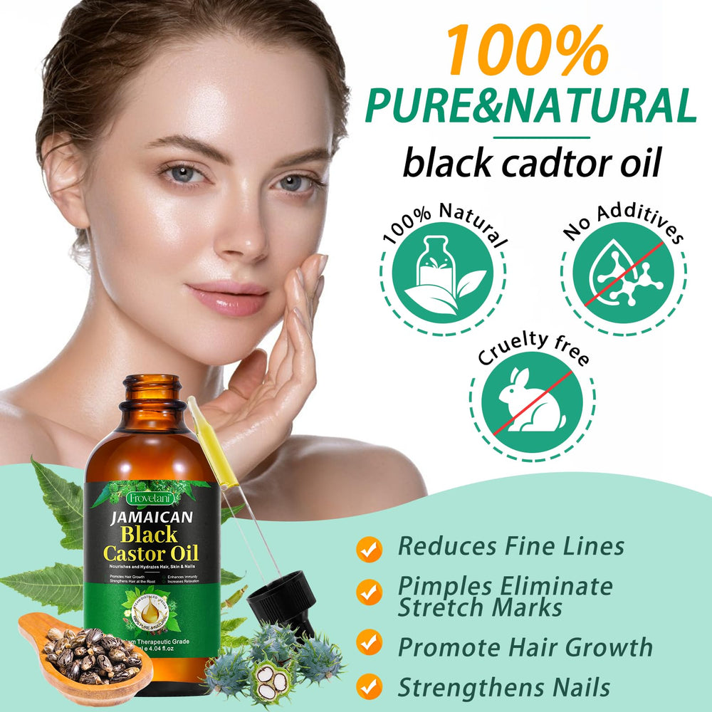 Pouring Frovetani oil from the bottle to illustrate easy application.