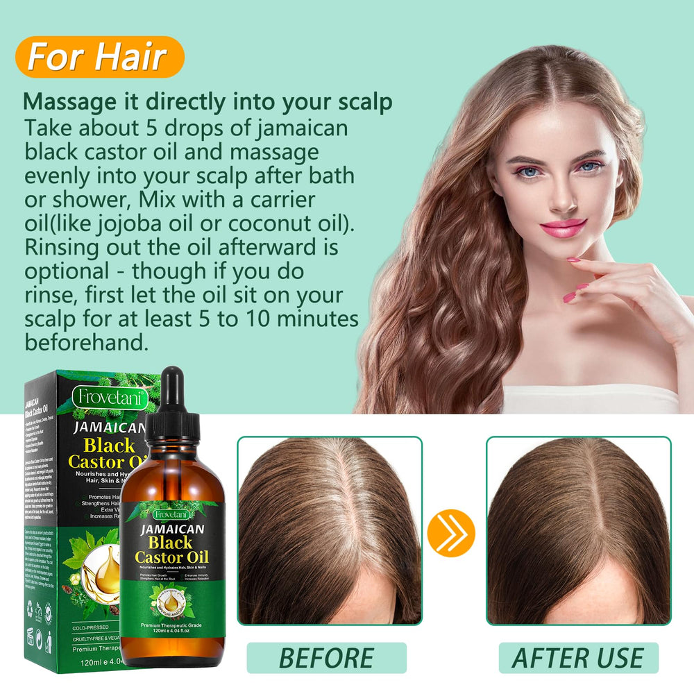 Frovetani oil applied to scalp during routine for hydration.