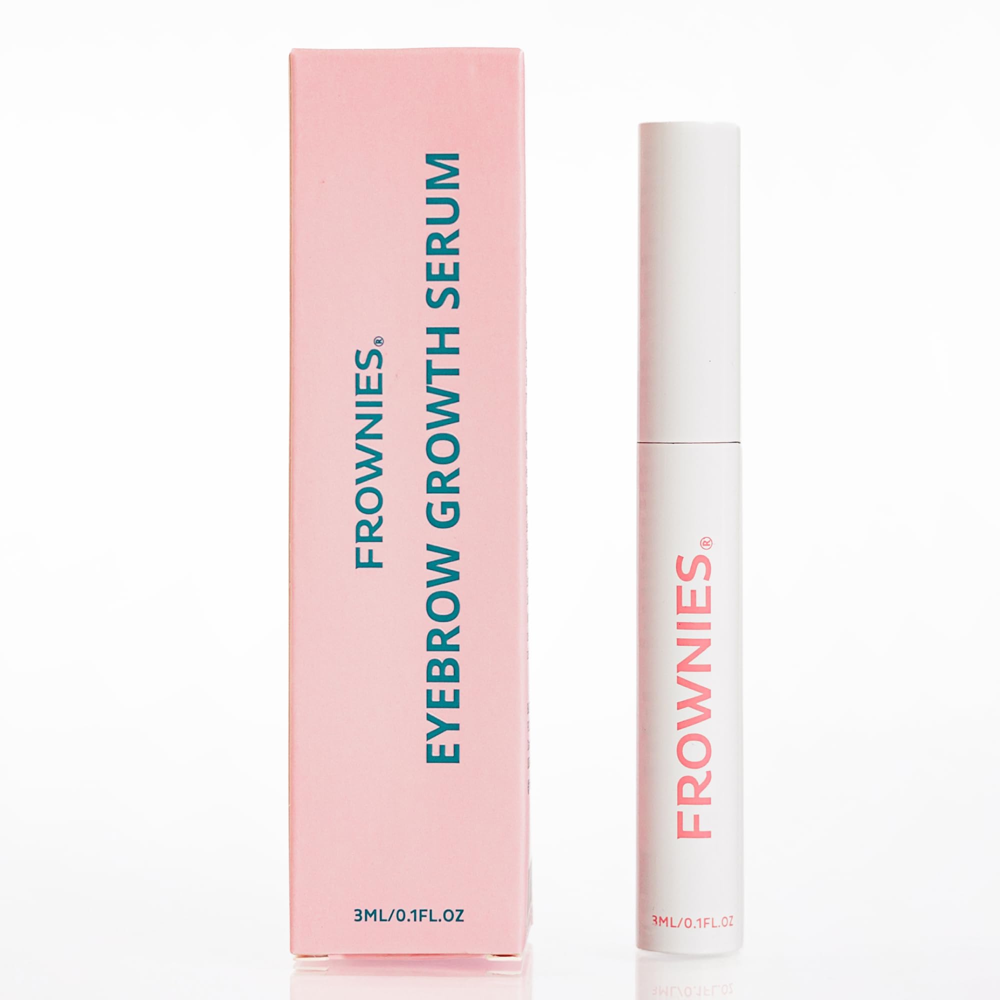 Frownies Brow Serum application at the brow base for targeted growth support.