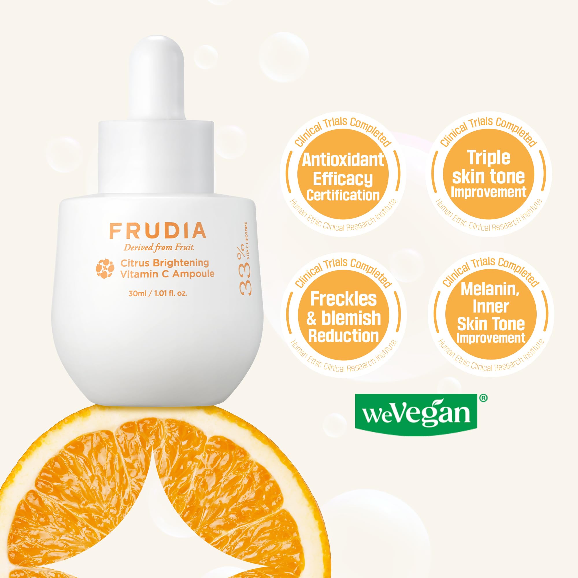 FRUDIA Citrus Brightening Ampoule after-use skin looks hydrated