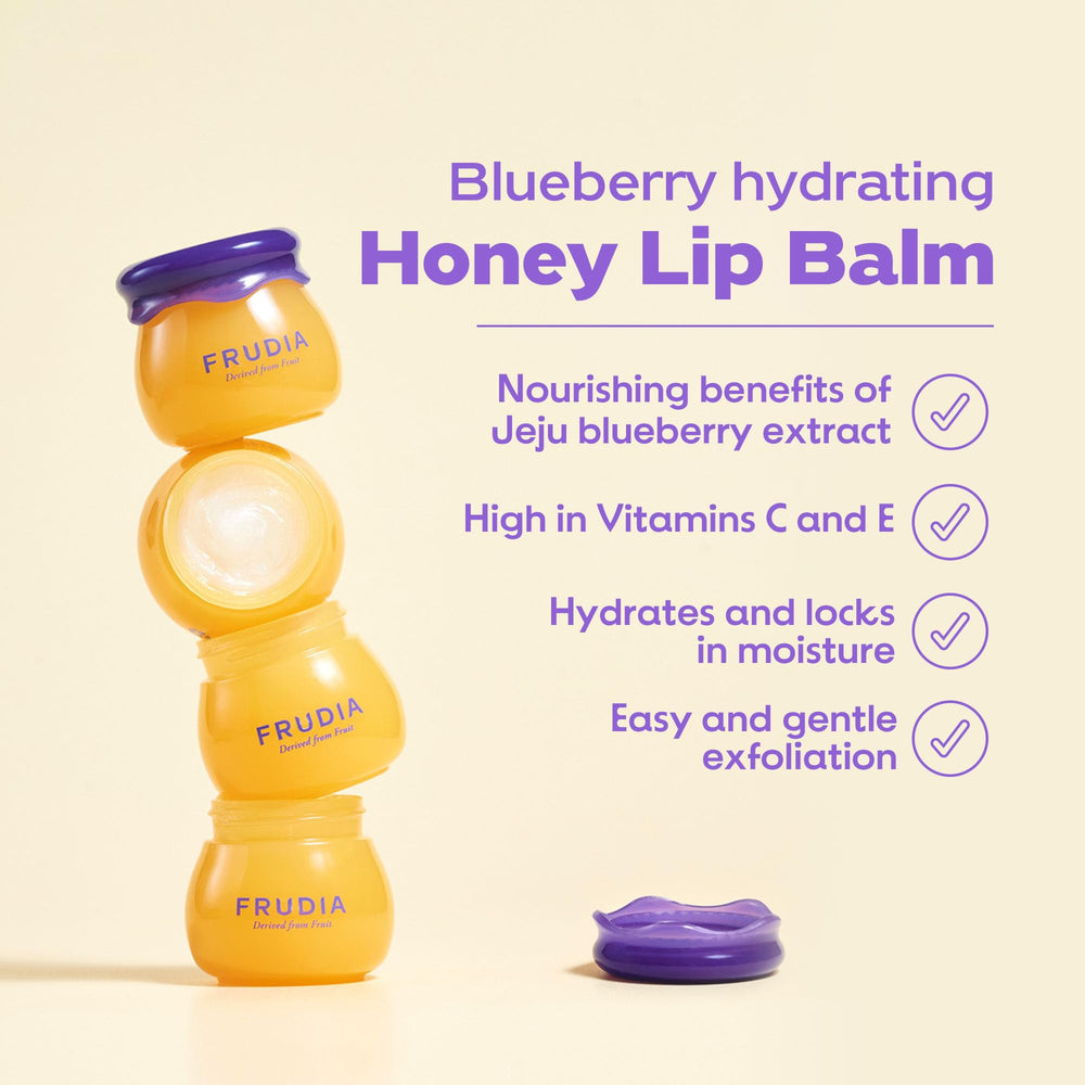 FRUDIA exfoliating lip balm texture gently removes flakes and smooths lips.
