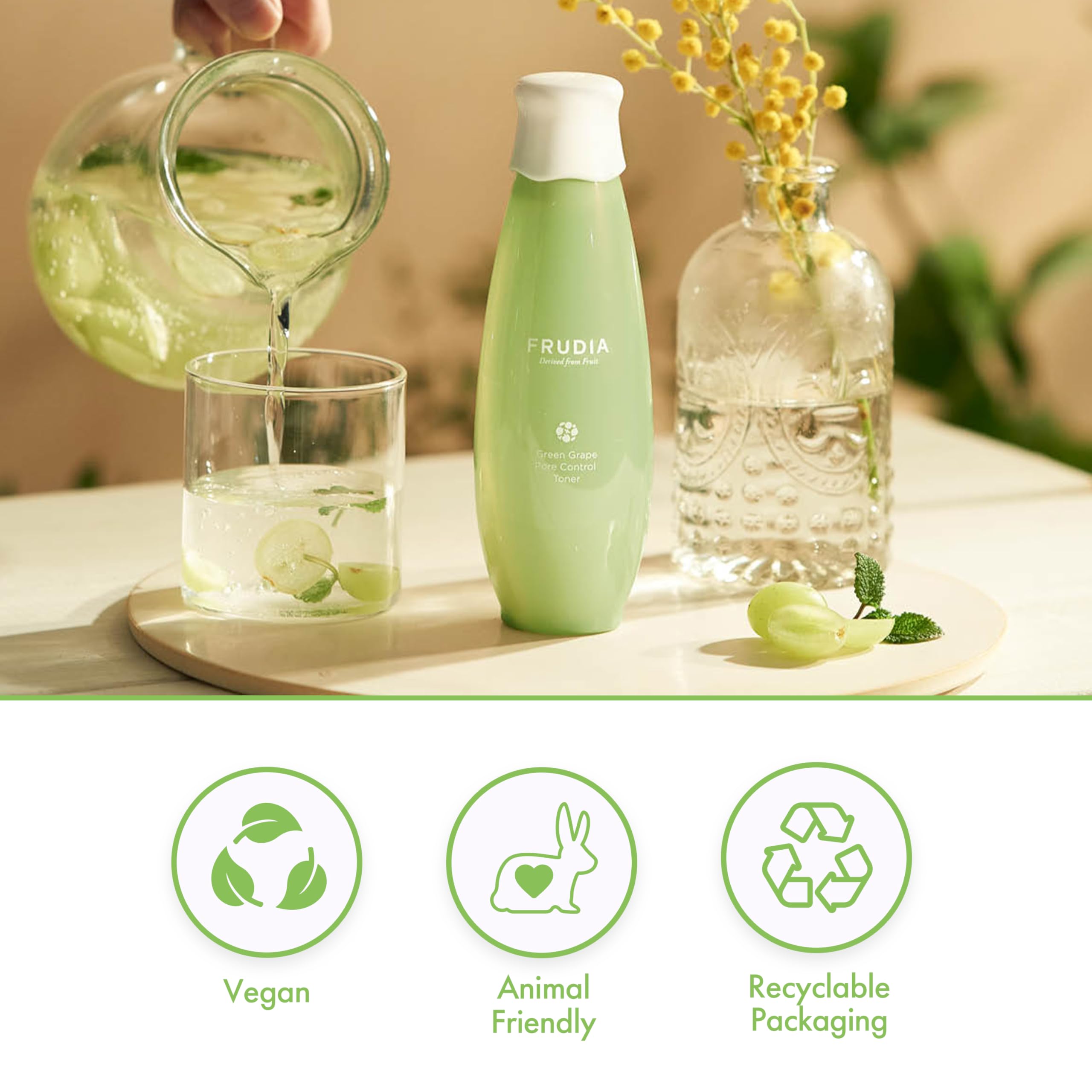 FRUDIA Green Grape Toner ingredients panel highlights 89% grape extract potency