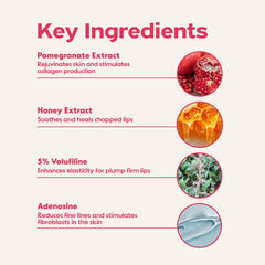 Frudia Pomegranate Honey Lip Balm plump effect on lips with smooth texture.