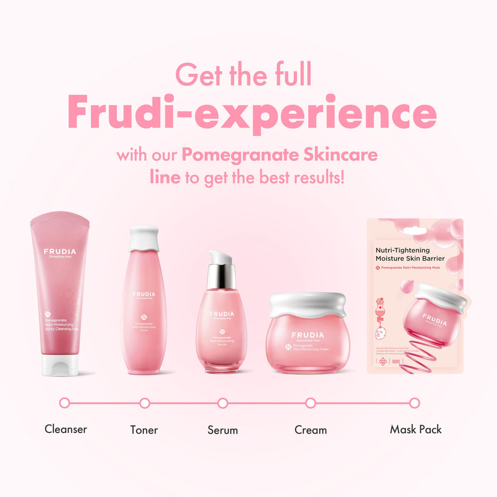 FRUDIA Cream's soft pink tint brightens subtly.