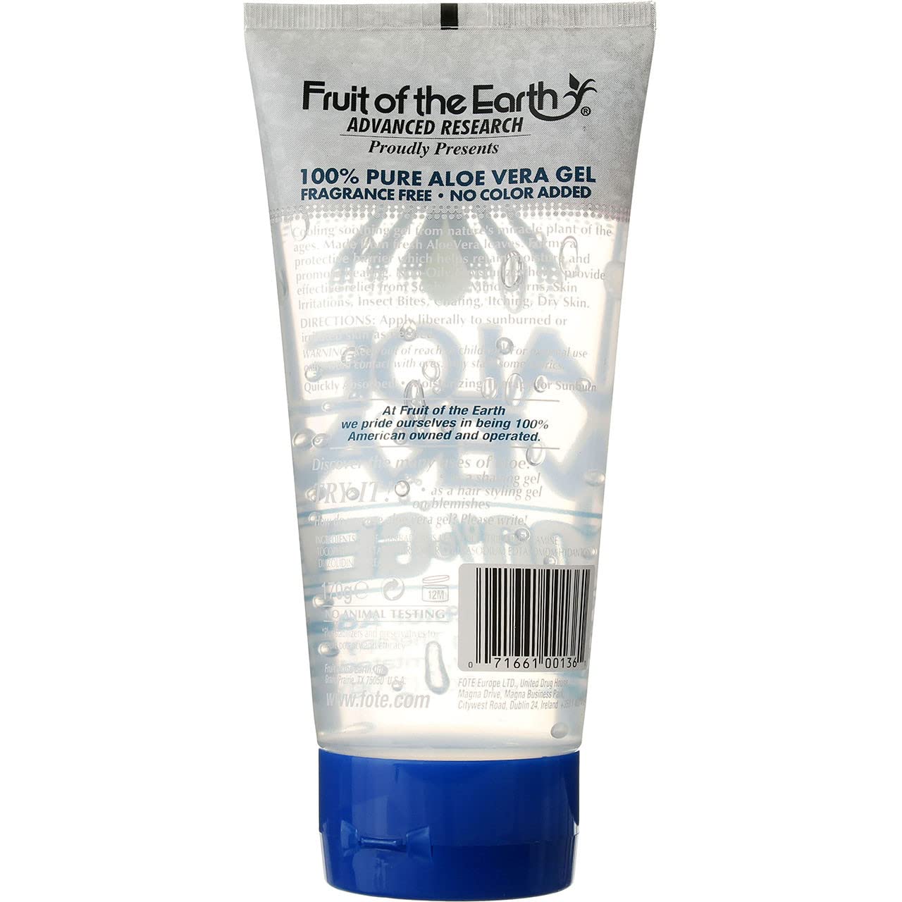 Fruit of the Earth Aloe Vera 100% Gel apply-hand demonstrates easy, targeted use.