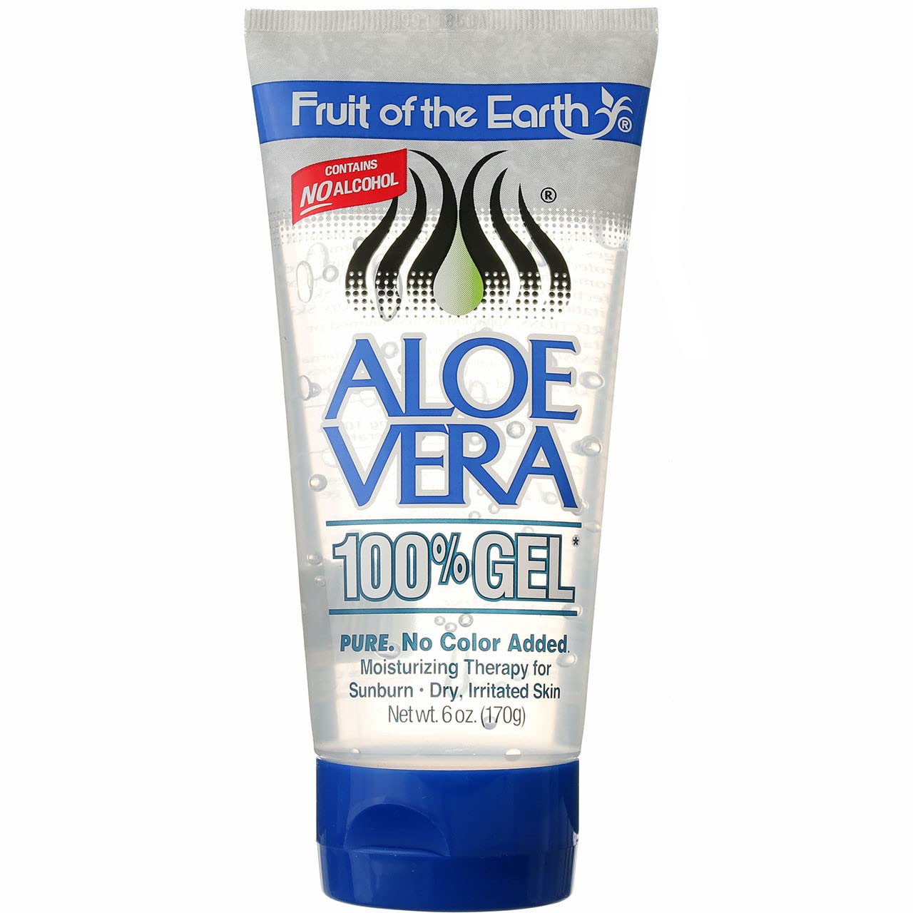 Fruit of the Earth Aloe Vera 100% Gel bottle-front shows cooling, non-greasy hydration.
