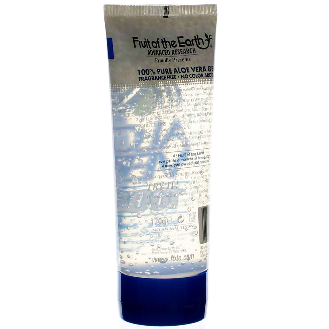 Fruit of the Earth Aloe Vera 100% Gel soothing scene conveys comfort.