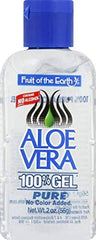 Fruit of the Earth Aloe Vera Gel skin-application demonstrates moisturizing, non-oily hydration for everyday use.