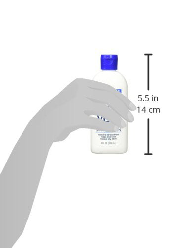 Fruit of the Earth Aloe Vera Lot hand application demonstrating cooling relief for dry skin