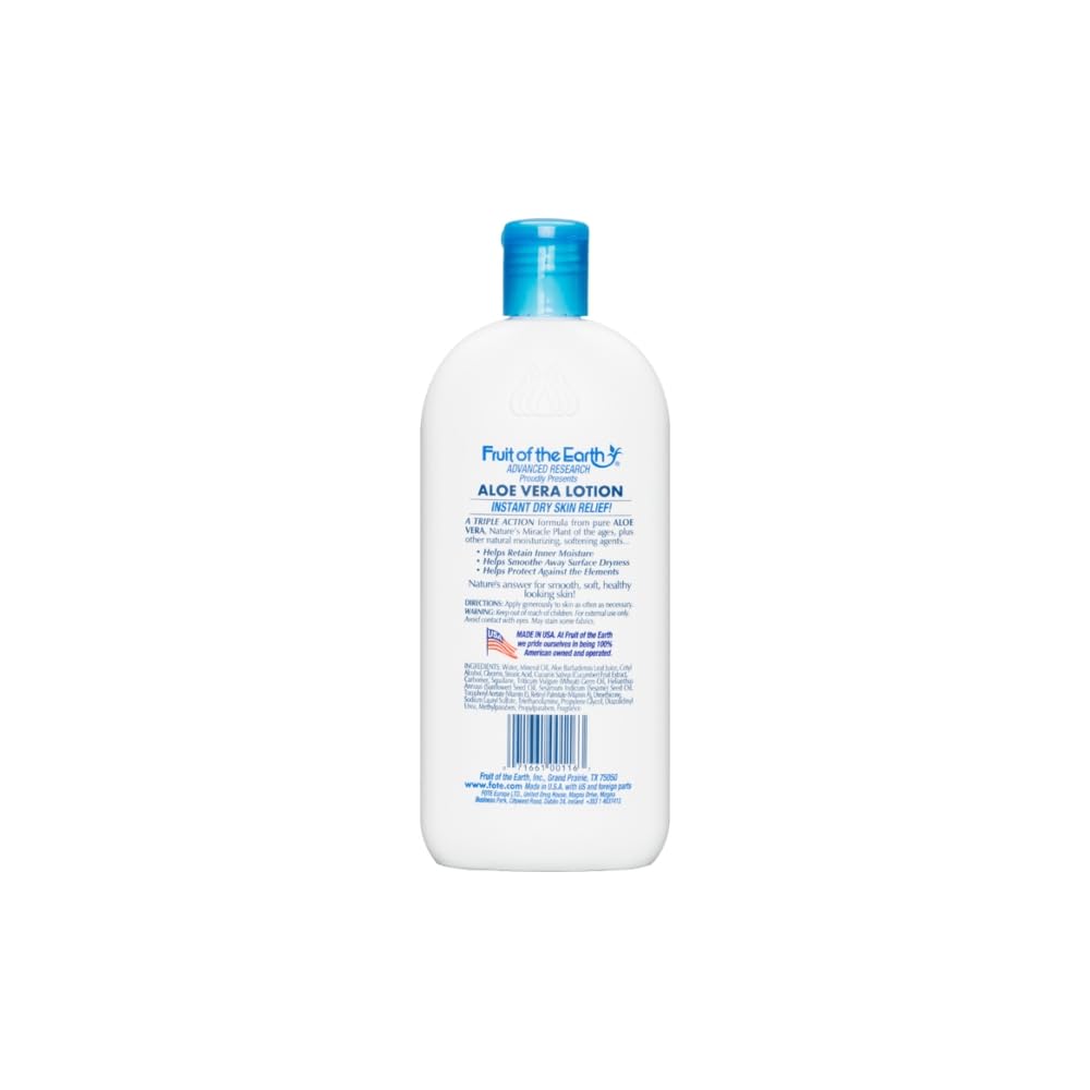 Fruit of the Earth Aloe Vera Lotion cap with flip-top dispensing for easy use