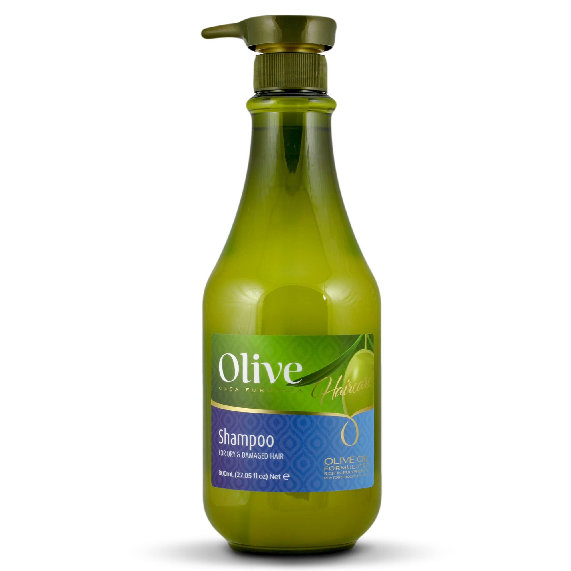 Frulatte Olive Shampoo bottle front shows hydrating formula for dry hair