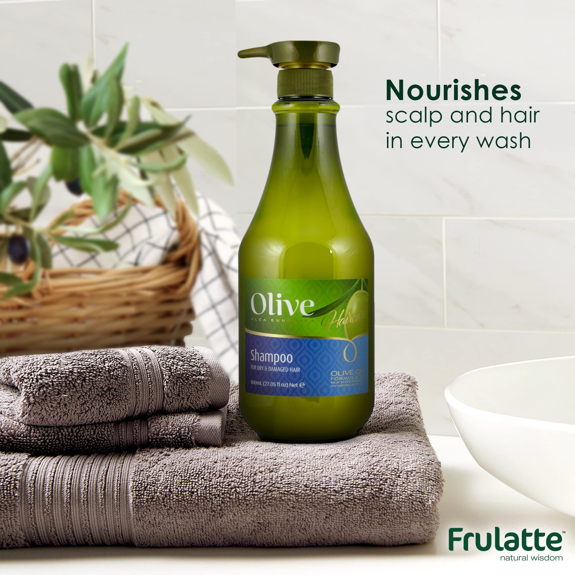 Frulatte Olive Shampoo foam-lather texture during cleansing