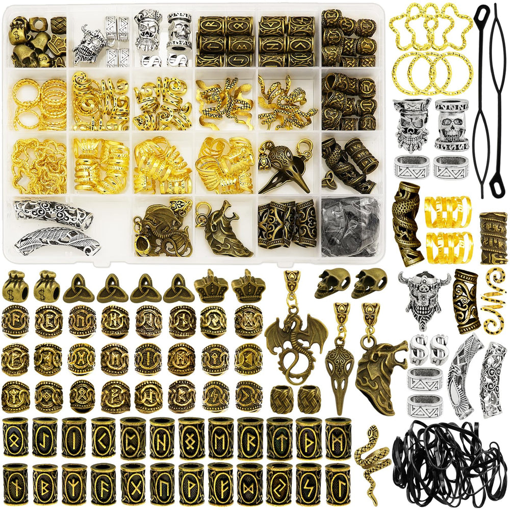 Fscwlmon Viking dreadlock beads for bold braid accents and quick customization