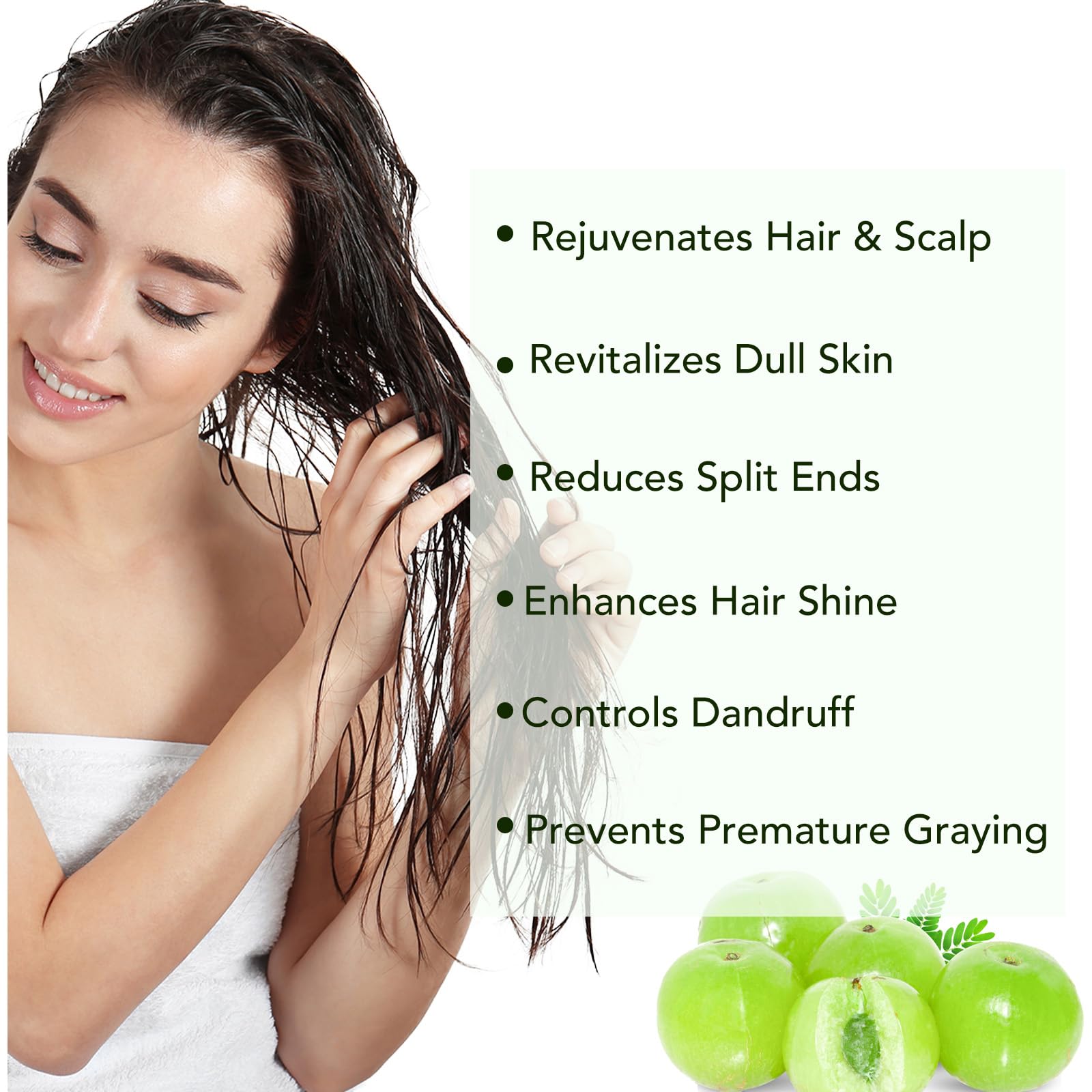 FSLHCY Amla Oil adds natural shine and smoothness to hair.