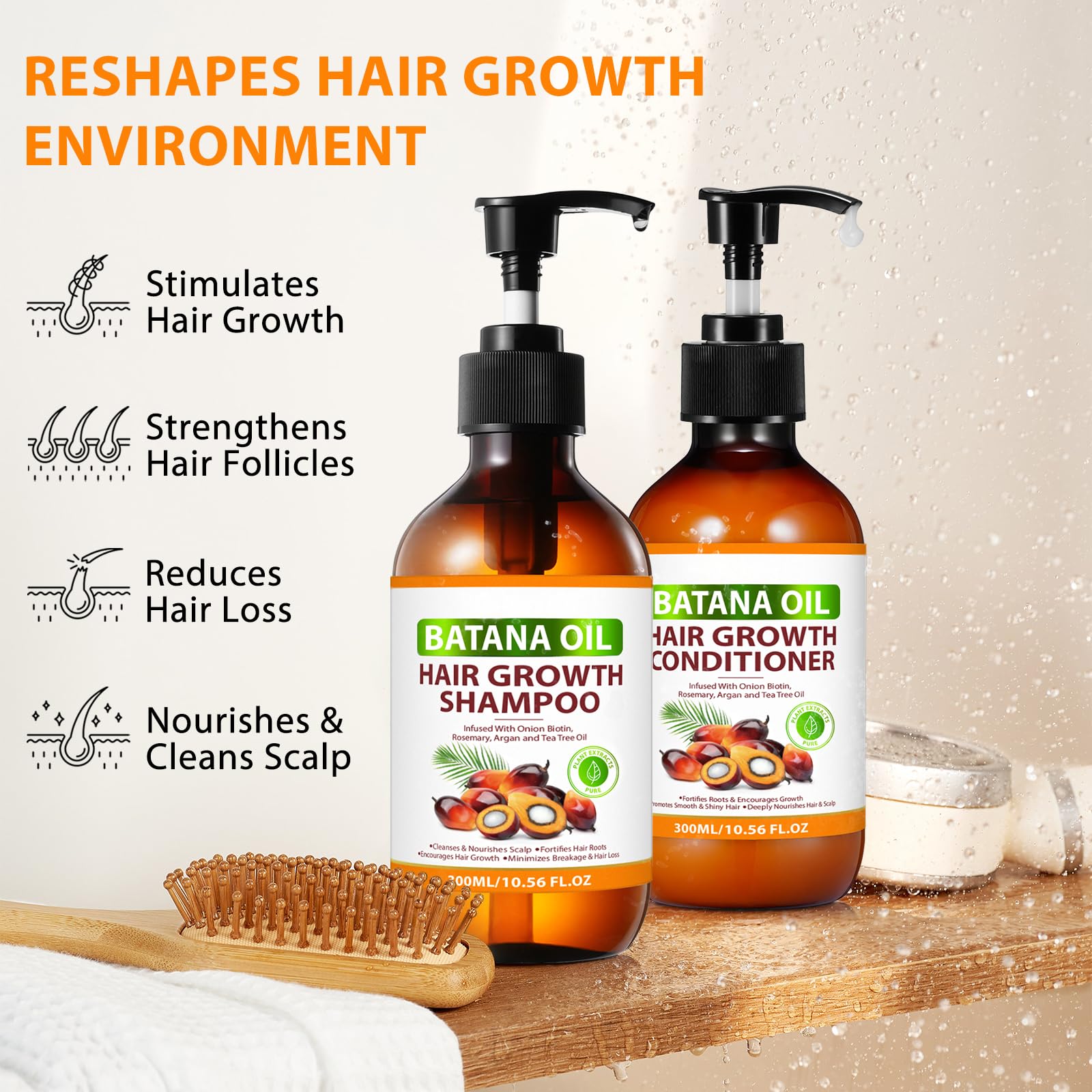 FSLHCY Onion Biotin ingredients close-up for scalp nourishment.