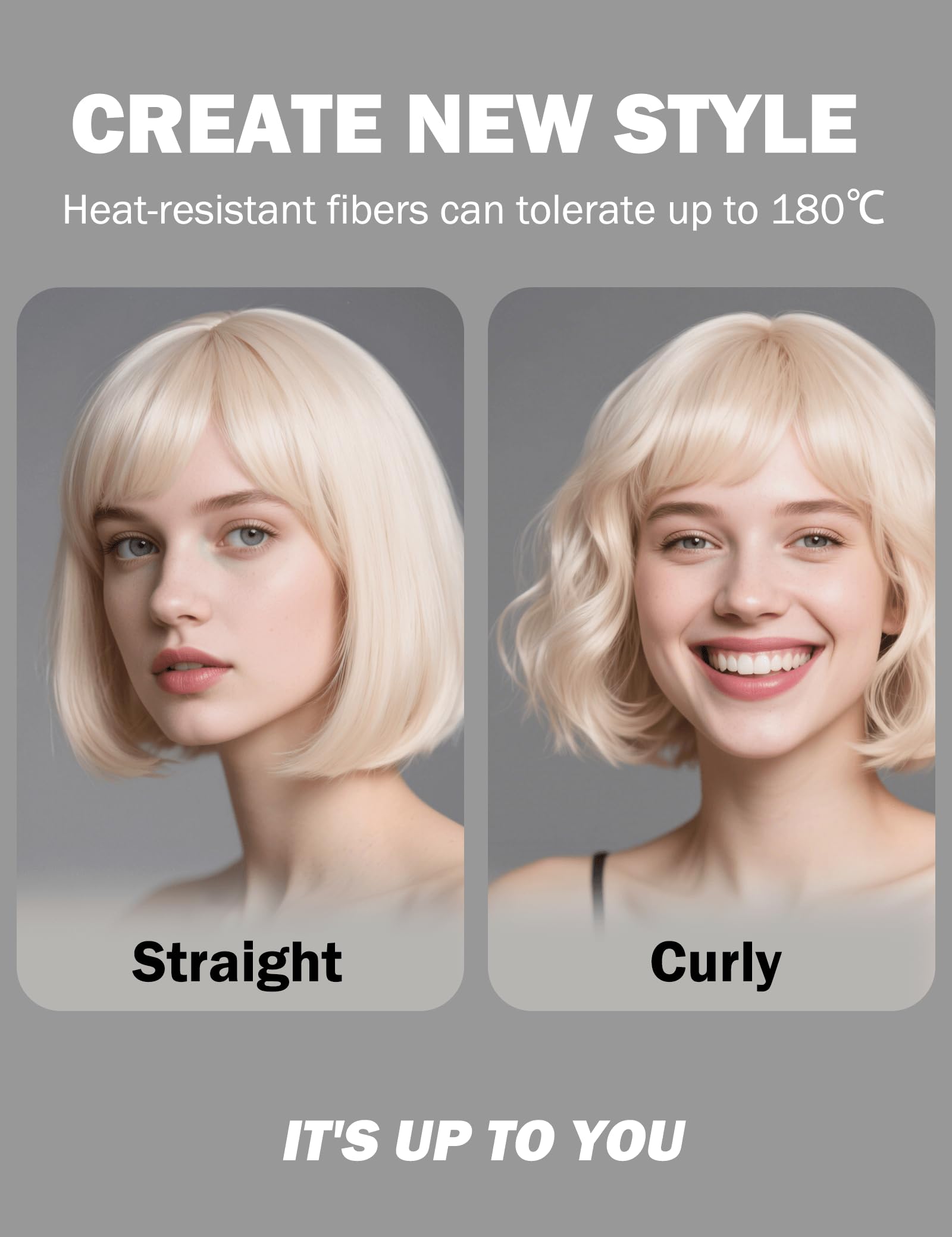 FSLLZCJY Blonde Bob Wig heat-resistant fibers for easy low-heat styling