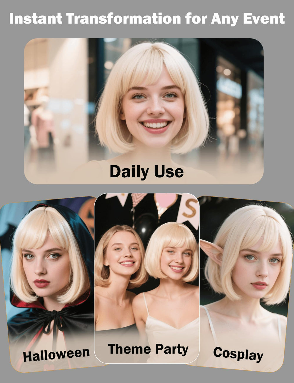 FSLLZCJY Blonde Bob Wig silky fibers mimic natural movement and bounce