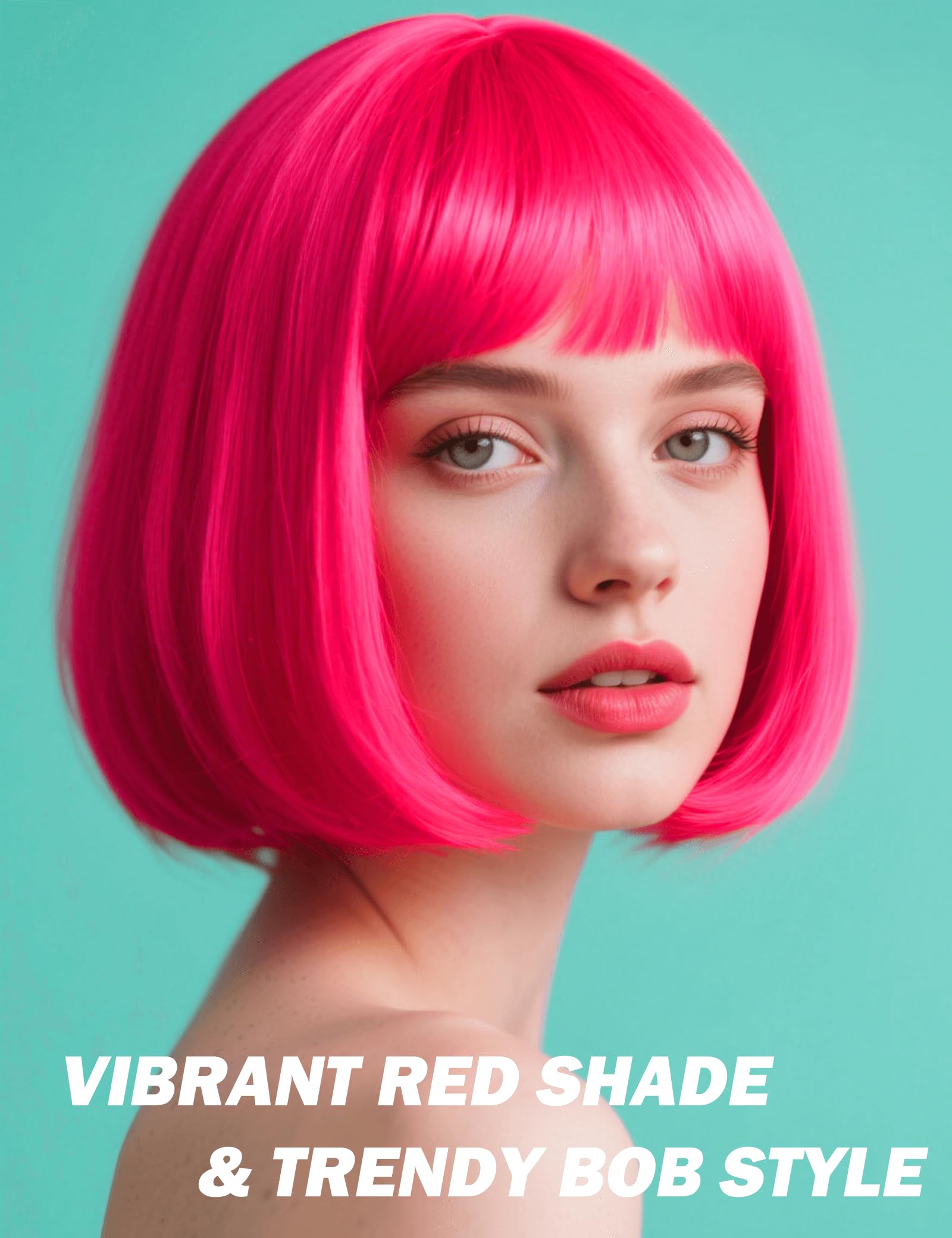 FSLLZCJY pink bob wig offers secure all-day wear