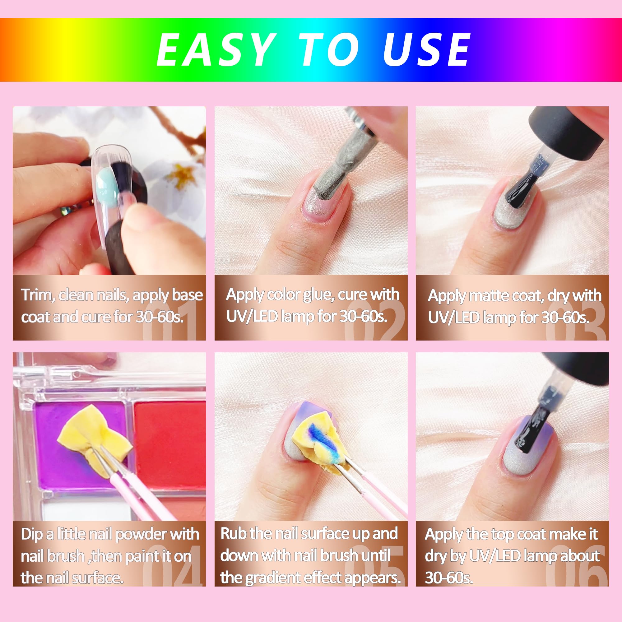 FSpronail Neon pigment set enables creative at-home nail art with neon powders.