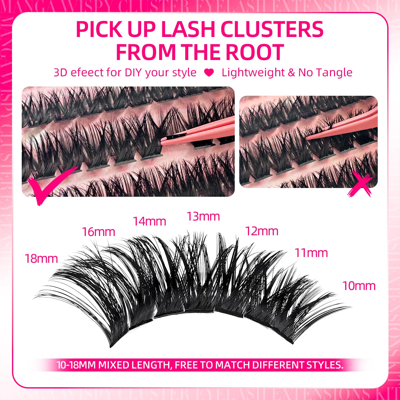 FTBZCF length range 10-18mm depicted for versatile styling options.