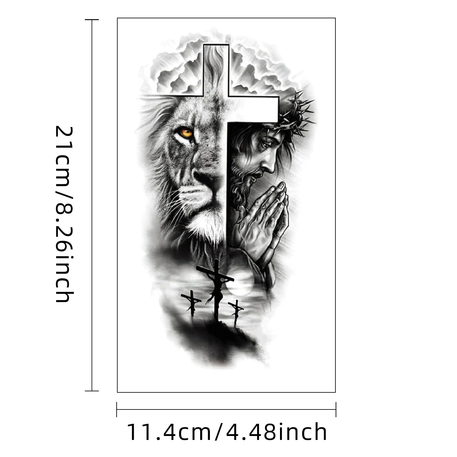FTVLTAT Forest design tattoo sheet 01, realistic woodland motif for creative body art.