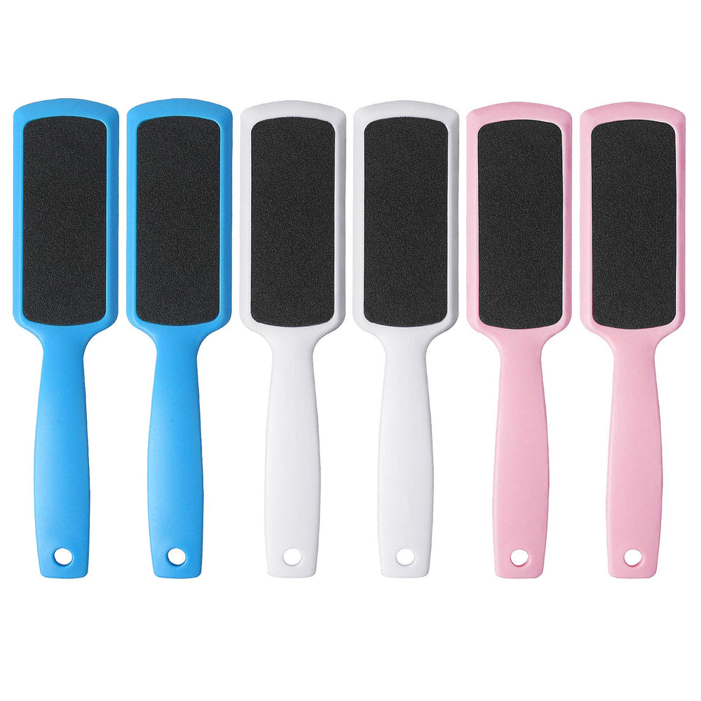 Fu Store pedicure foot files double-sided blue-white-pink for gentle exfoliation and smoother skin.