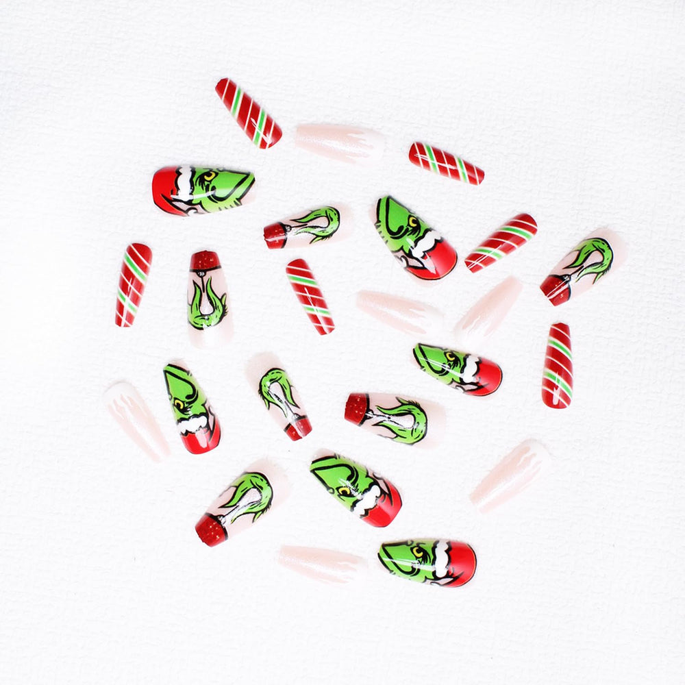 FUKIDOG striped coffin nails for bold holiday style