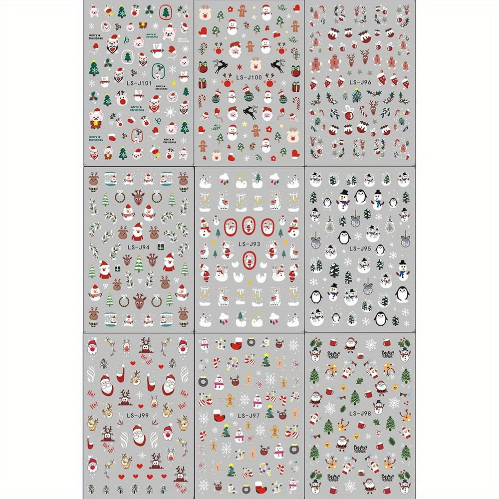 FUKIDOG Christmas snowflake sticker adds shimmer to holiday nails