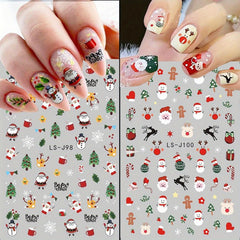 FUKIDOG Christmas snowman sticker creates cute winter mani
